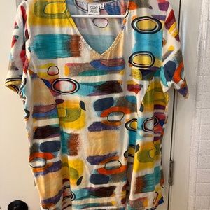 Parsley and Sage Top, Size 1X Bright colors